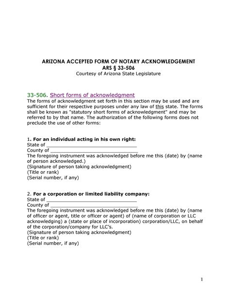 40 Free Notary Acknowledgement And Statement Templates Templatelab