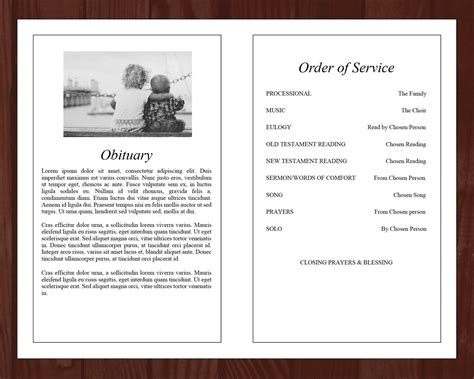 4 Page Black Ornate Funeral Program Template – Funeral Templates