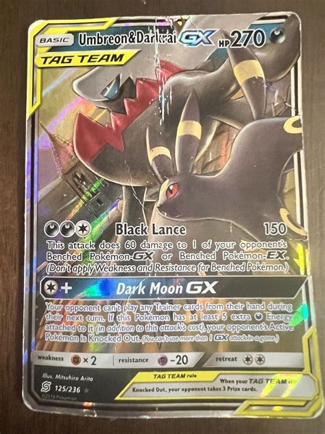 Pok Mon Tcg Umbreon Darkrai Tag Team Gx Unified Minds Holo