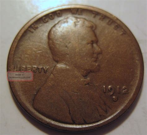 1912 S Lincoln Wheat Cent Coin One Penny 322ah