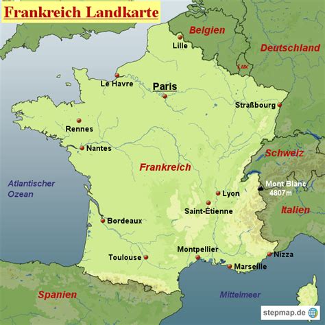 Frankreich Landkarte von Landkarten - Landkarte für Frankreich