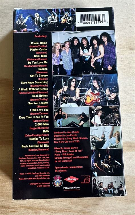 Kiss Unplugged Vhs Gene Simmons Paul Stanley Rock N Roll Mtv Sony