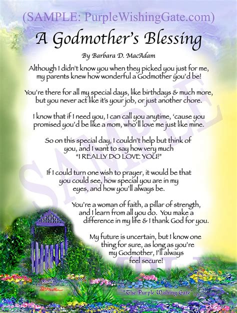 A Godmothers Blessing Blessing Poem Birthday Blessings Wedding