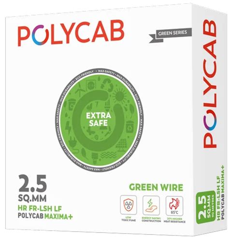 Polycab 2 5 Sqmm HR FR LSH LF Maxima Green Wire At Rs 3200 Roll