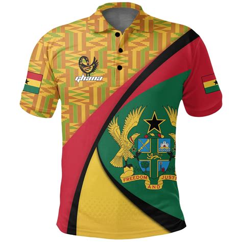 Aio Pride Ghana Polo Shirt Ghana Coat Of Arms Pattern Aio Pride