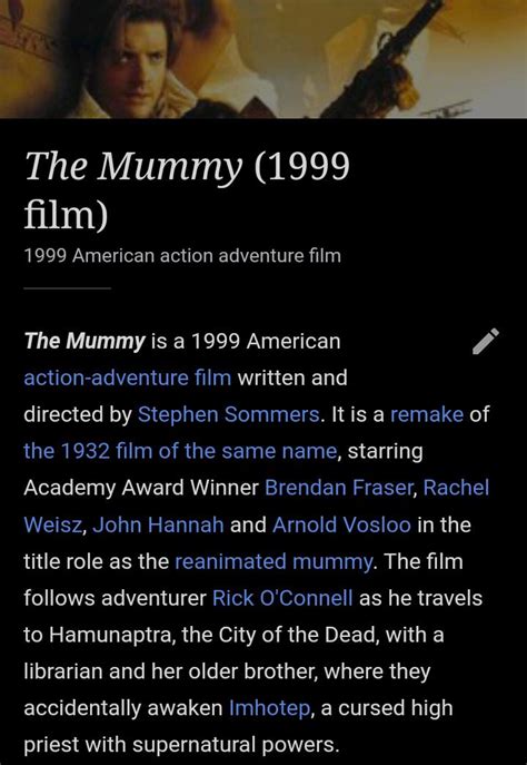 Best The Mummy (1999 Movie) Posts - Reddit