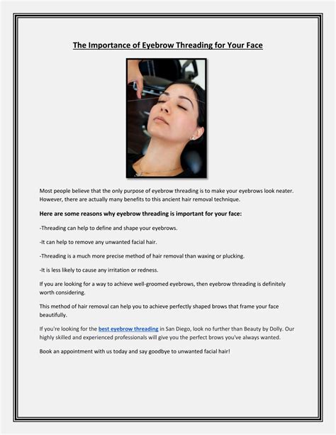 Ppt The Importance Of Eyebrow Threading For Your Face Powerpoint