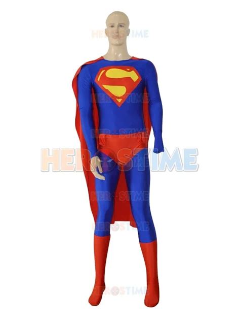 Mens Spandex Superman Cosplay Costumes Adults Lycra Zentai Male Suits Halloween Men Super Hero