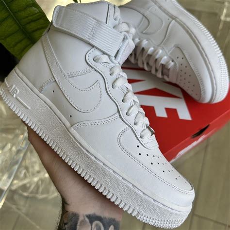 NIKE AIR FORCE 1 HIGH WHITE Condition: Brand new in... - Depop