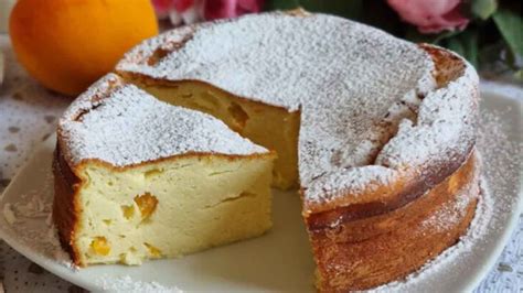 Gâteau à la ricotta et aux pêches sans farine ultra moelleux et