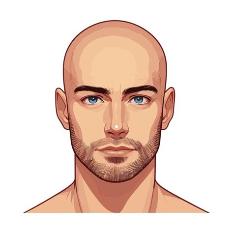 Um Homem Careca Homem Careca Barbudo Retrato De Cabe A Rosto Masculino