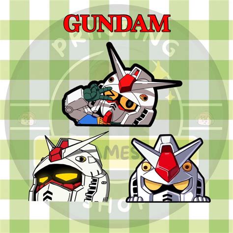 Gundam Anime Sticker Peeker Vinyl Waterproof Sticker Shopee