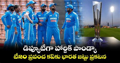 T20 World Cup 2024 డిప్యూటీగా హార్దిక్ పాండ్యా టీ20 ప్రపంచ కప్‌కు