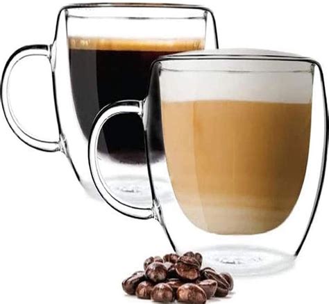 2 x 350 ml verres à café en verre à double paroi verres à latte