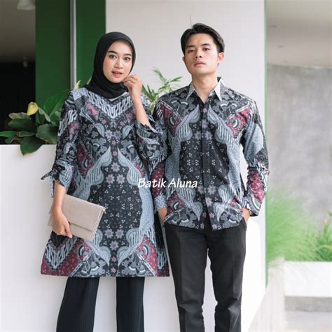 Jual Baju Batik Couple Pasangan Katun Premium Full Furing Lapis Trikot