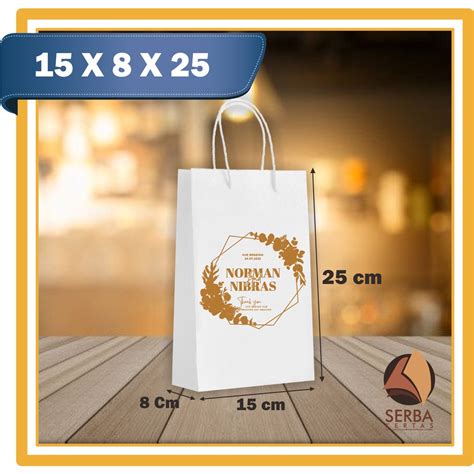 Jual Paperbag Wafer Putih Sablon Paperbag Putih Uk 15x8x25