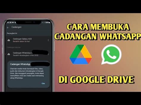 Cara Membuka Cadangan Whatsapp Di Google Drive Youtube