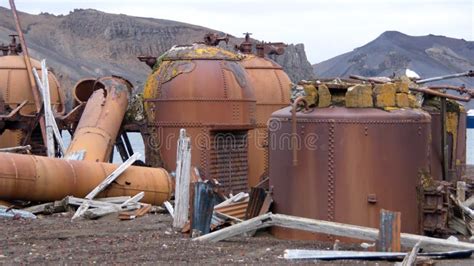 Old Whale Oil Boilers In Antarctica Stock Photo Image Of Whaling