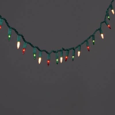 100ct Incandescent Smooth Mini Christmas String Lights Red Green White