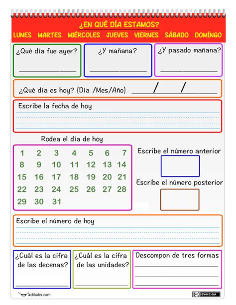 El Calendario Para Ninos De Segundo Grado