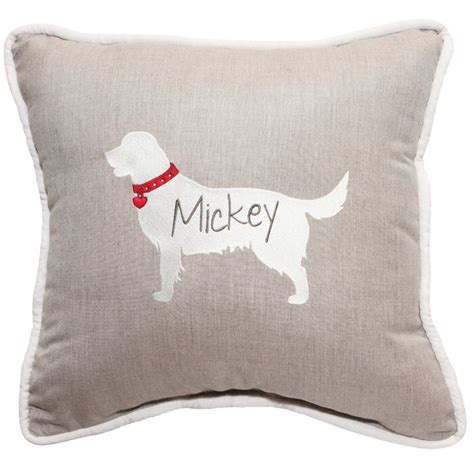 Inspiredvisions Pet Personalized Pillows Embroidered Sunbrella Indoor