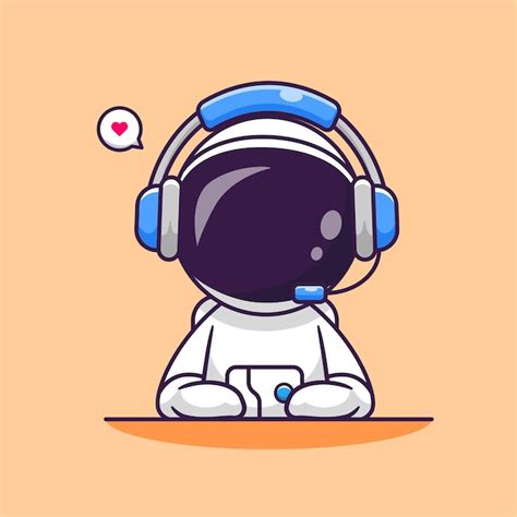 Astronaute Mignon Portant Un Casque Dessin Anim Vecteur Ic Ne