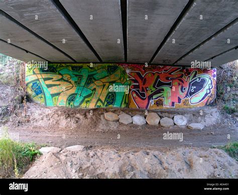 Graffiti Under Bridge Stock Photo Alamy
