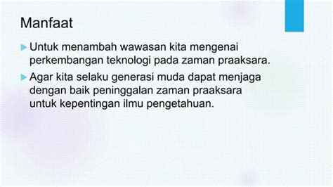 Perkembangan Teknologi Pada Zaman Praaksara Di Indonesia Ppt