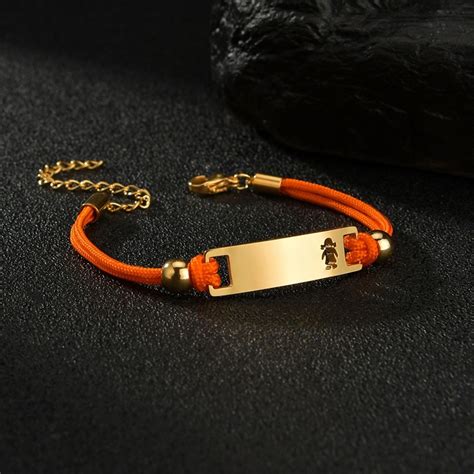 Personalizado Láser Grabado Nombres Pulsera Niños Para Niño Niña