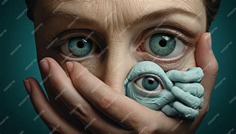 Premium Photo A 3d Poster With A Pair Of Realistic Compassionate Eyes