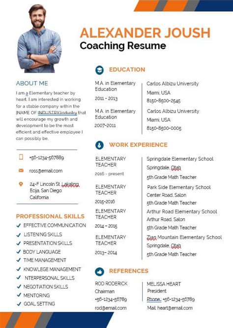 10 Coaching Resume Template Room