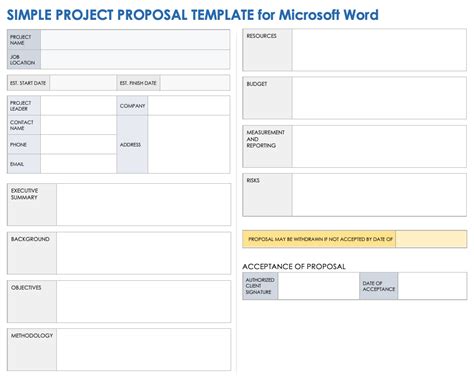 Free Microsoft Word Project Proposal Templates Smartsheet