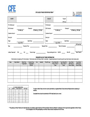 Fillable Online Cfe Block Trade Reporting Form Cboe Fax Email