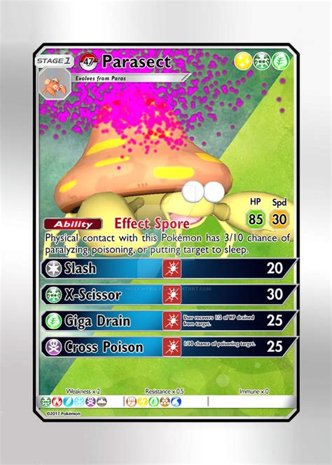 Pokemon Card - #47 Parasect Shiny by Nova-Nebulas on DeviantArt