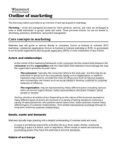 Outline of Marketing | PDF | Pricing | Brand