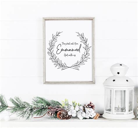 Emmanuel Print God With Us Sign Christmas Printable Wall Etsy