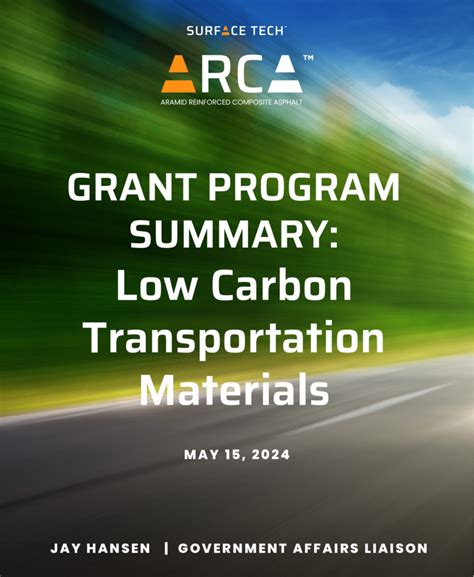 Low Carbon Transportation Materials Grant Program SUMMARY - Surface ...