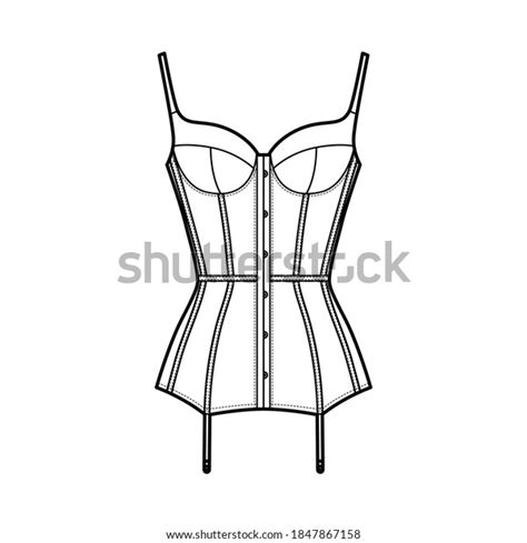 Corselette Bustier Marry Widow Lingerie Technical Stock Vector Royalty