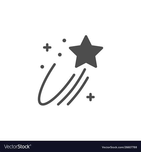 Flying Star Icon And Magic Concept Royalty Free Vector Image