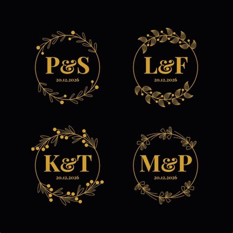 Elegante Paquete De Monogramas De Boda Vector Gratis