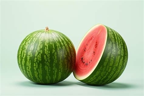 Premium Ai Image A Watermelon Cut In Half And A Whole