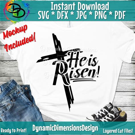 He Is Risen Svg Happy Easter Svg Easter Shirt Svg Christian Svg Easter