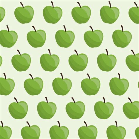 Premium Vector Green Apple Fruit Seamless Pattern