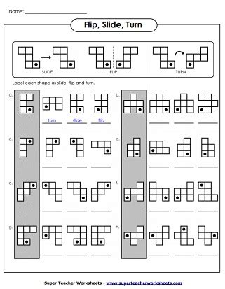 Slide Flip And Turn Worksheets