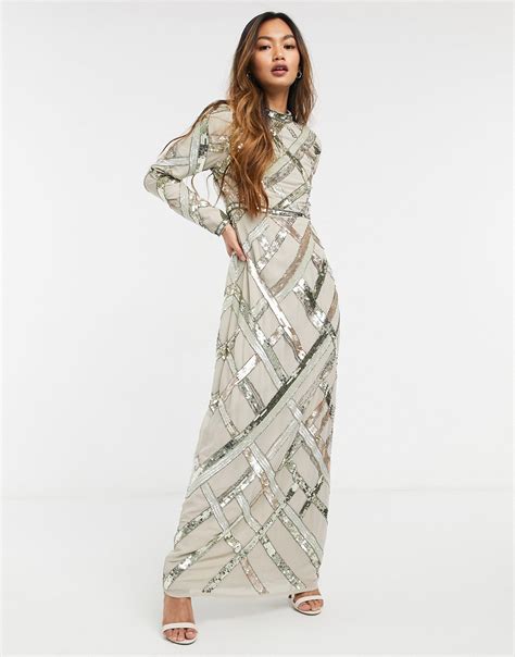 Asos Lattice Embellished Maxi Dress Lyst