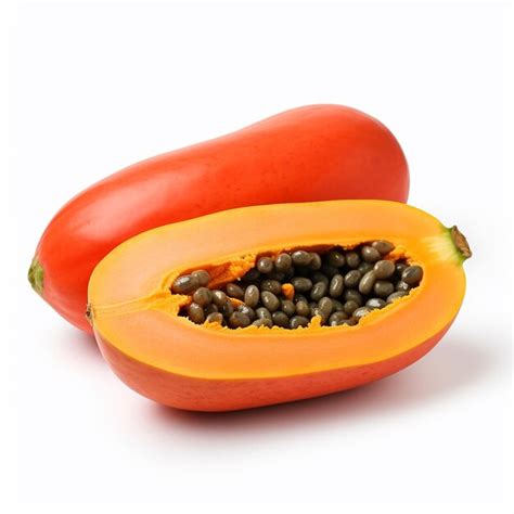 Premium Photo A Papaya On White Background