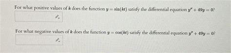 Solved For What Positive Values Of K Does The Function Chegg