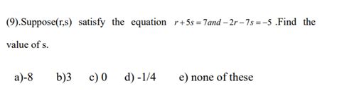 Solved 9 Suppose R S Satisfy The Equation R 5s 7and