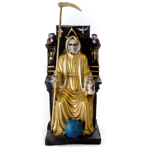 Imagen Santa Muerte Sobre Trono Imperial Cm Dorada C Amuleto