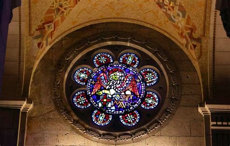 Stained Glass Window Basilica Of Sainte Anne De Beaupre Editorial Image Image Of Quebec